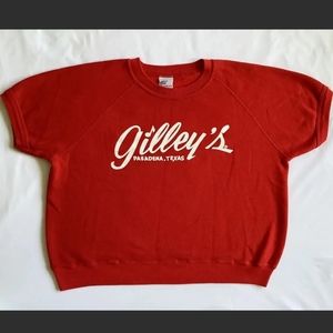 Vintage Gilleys Crop Top Sweatshirt Womens Large Pasadena Texas Urban Cowboy USA